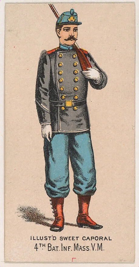 4th Bat. Infantry, Massachusetts, V.M., from the Military Series (N224) issued by Kinney Tobacco Company to promote Sweet Caporal Cigarettes — Kinney Brothers Tobacco Company