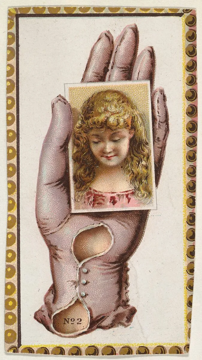 Card Number 2, cut-out from banner advertising the Opera Gloves series (G29) for Allen & Ginter Cigarettes — Allen & Ginter|American Tobacco Company