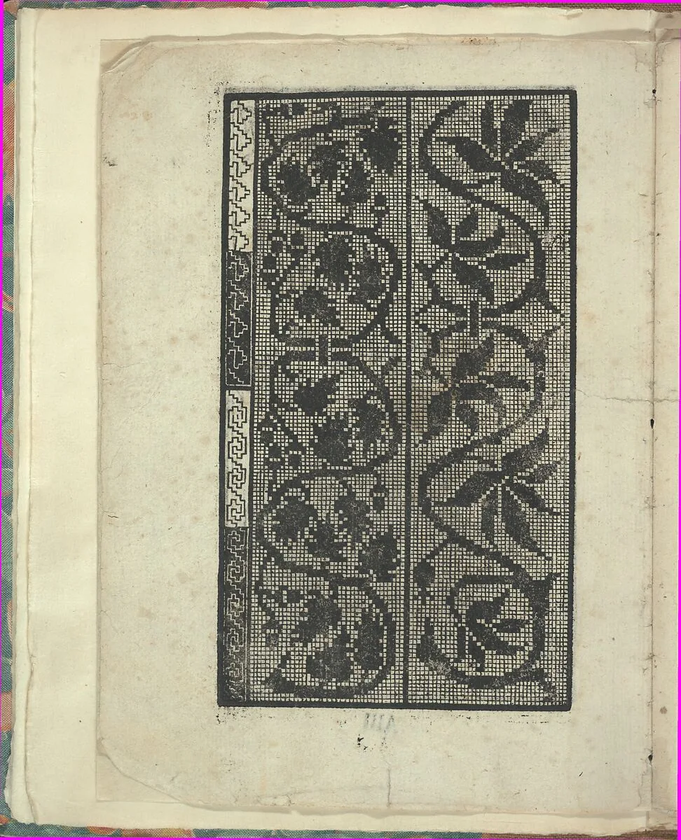 Opera Nova Universali intitulata Corona di racammi, page 3 (verso) — Giovanni Andrea Vavassore