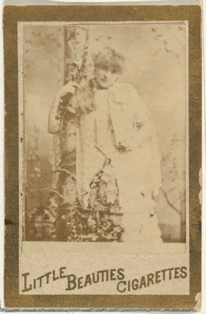 From the Actresses and Celebrities series (N60, Type 1) promoting Little Beauties Cigarettes for Allen & Ginter brand tobacco products — Allen & Ginter