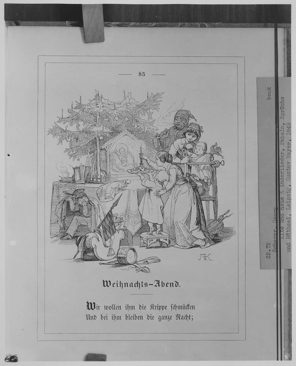 Alte und neue Kinderlieder, Fabeln, Sprüche und Räthsel — Georg Scherer|Wilhelm von Kaulbach|Christian Neureuther|Adrian Ludwig Richter|Moritz von Schwind|Breitkopf & Härtel|Gustav Mayer