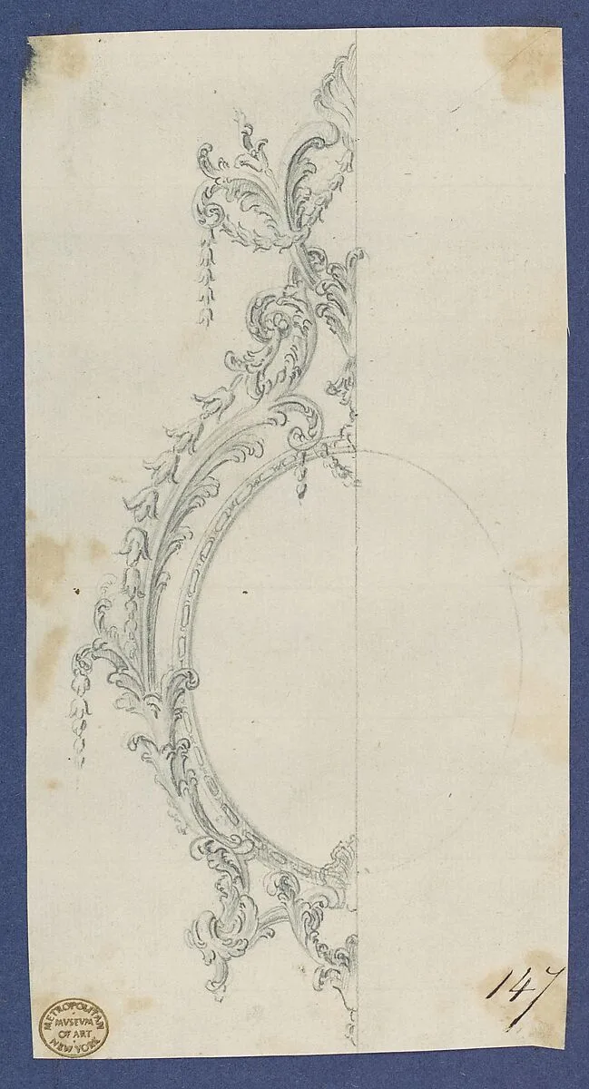 Pier Glass Frame, in Chippendale Drawings, Vol. I — Thomas Chippendale