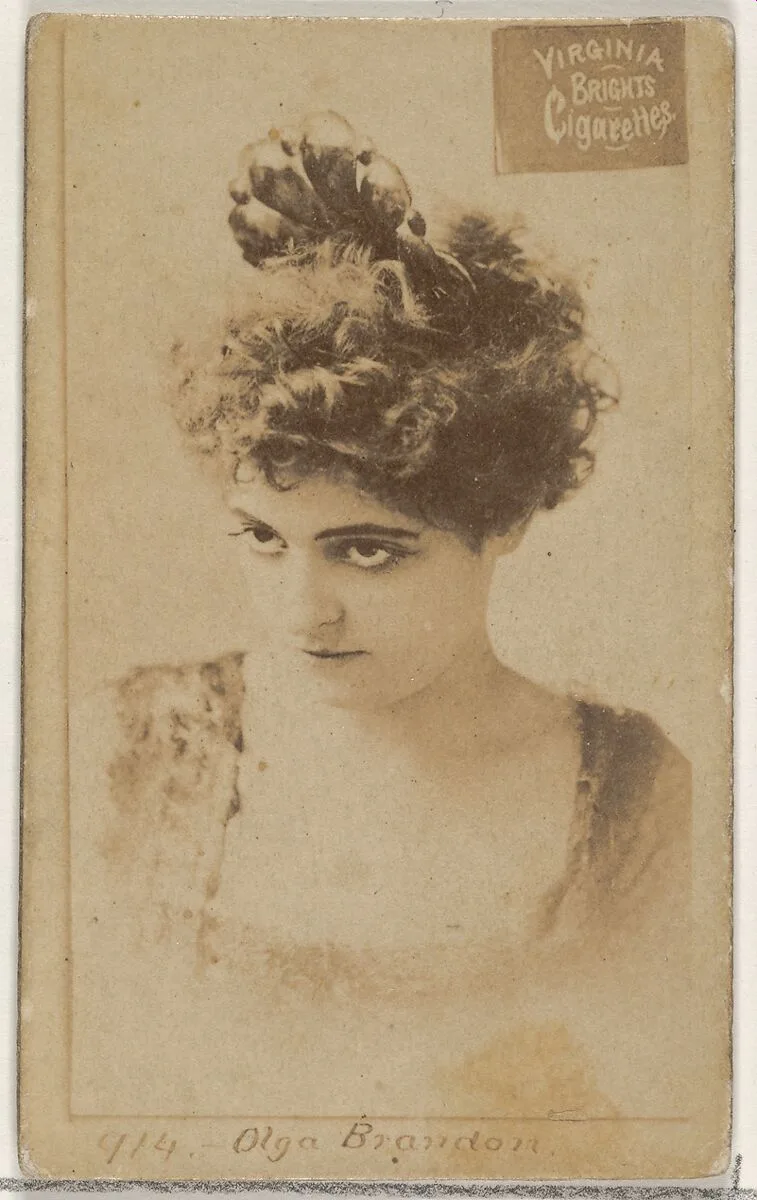 Card 914, Olga Brandon, from the Actors and Actresses series (N45, Type 2) for Virginia Brights Cigarettes — Allen & Ginter