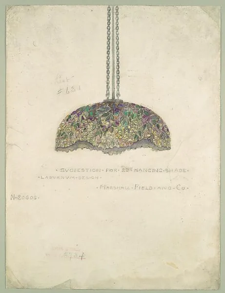 Suggestion for 38" Hanging Shade/ Laburnum Design/ Marshall Field and Co. — Louis C. Tiffany|Tiffany Studios