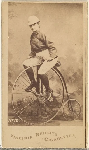 Card 12, from the Girl Cyclists series (N49) for Virginia Brights Cigarettes