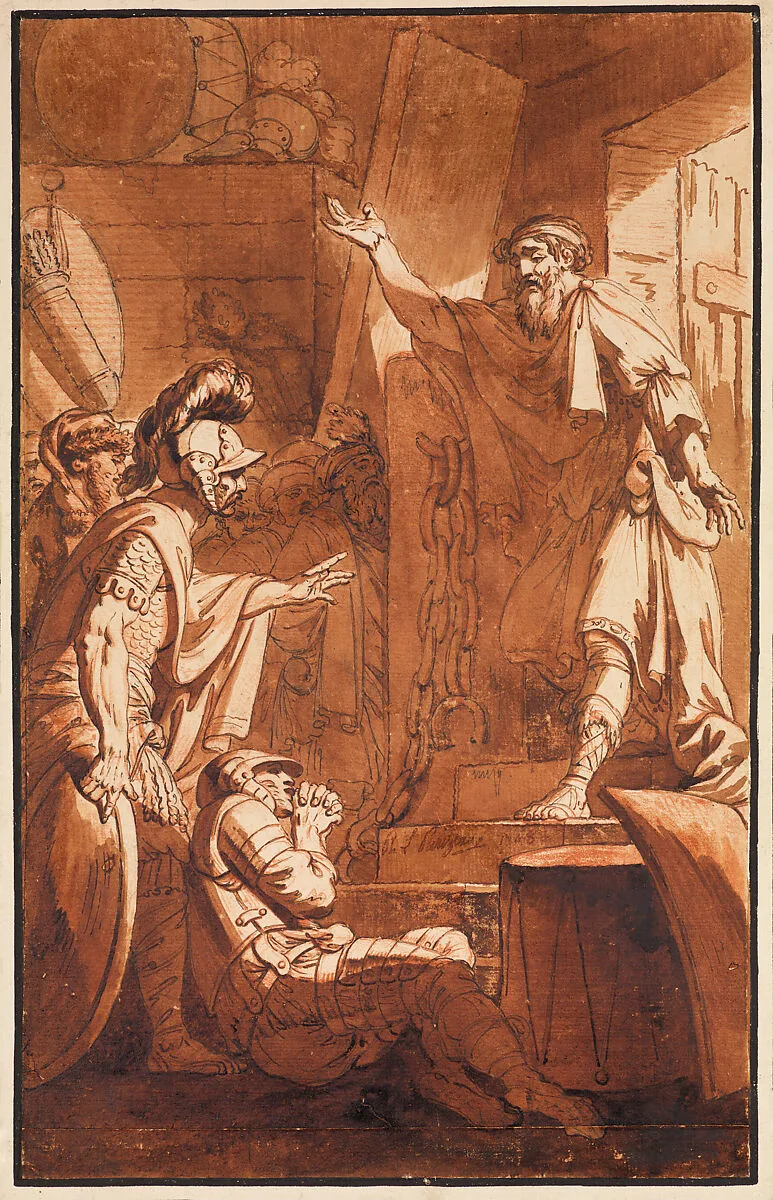 Messenger at the Door of a Guardhouse — Philippe Louis Parizeau