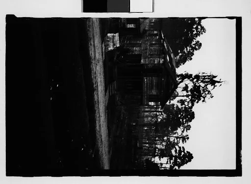 [Wooden Building by Railroad Tracks, From Train, Savannah, Georgia]