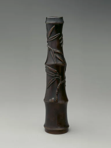 竹形青銅製花入|Vase in the Shape of a Piece of Bamboo