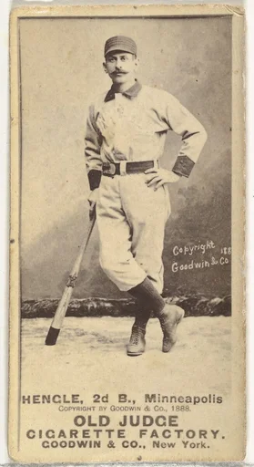 Emery J. "Moxie" Hengel, 2nd Base, Minneapolis, from the Old Judge series (N172) for Old Judge Cigarettes
