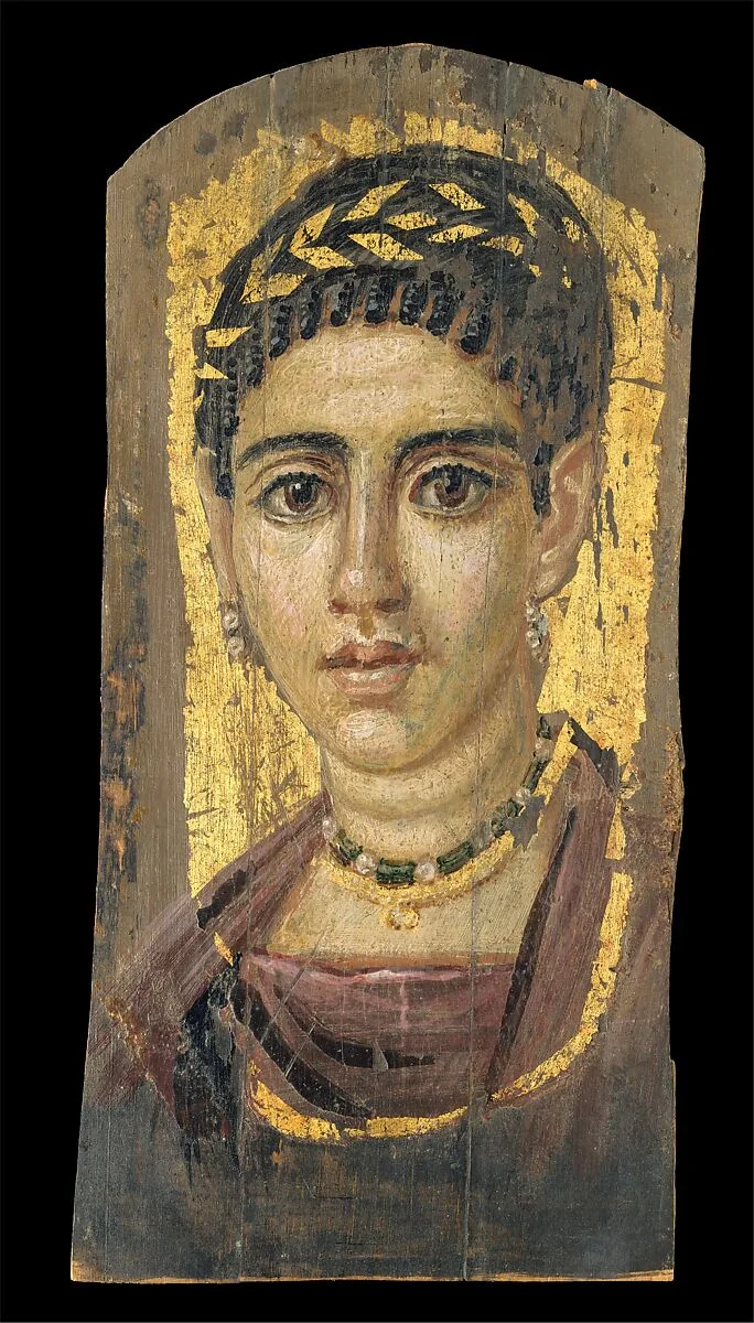 Portrait of a young woman with a gilded wreath — Unknown