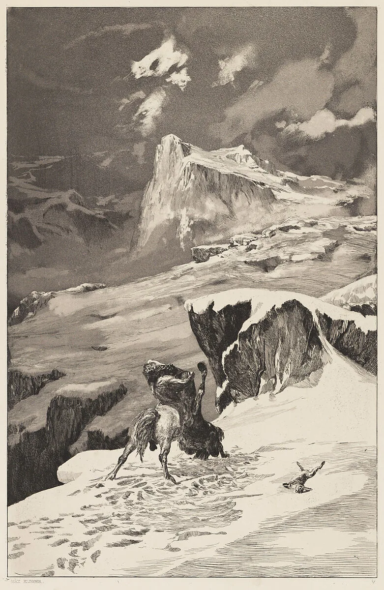 Kämpfende Centauren from the series Intermezzi, pl. V — Max Klinger