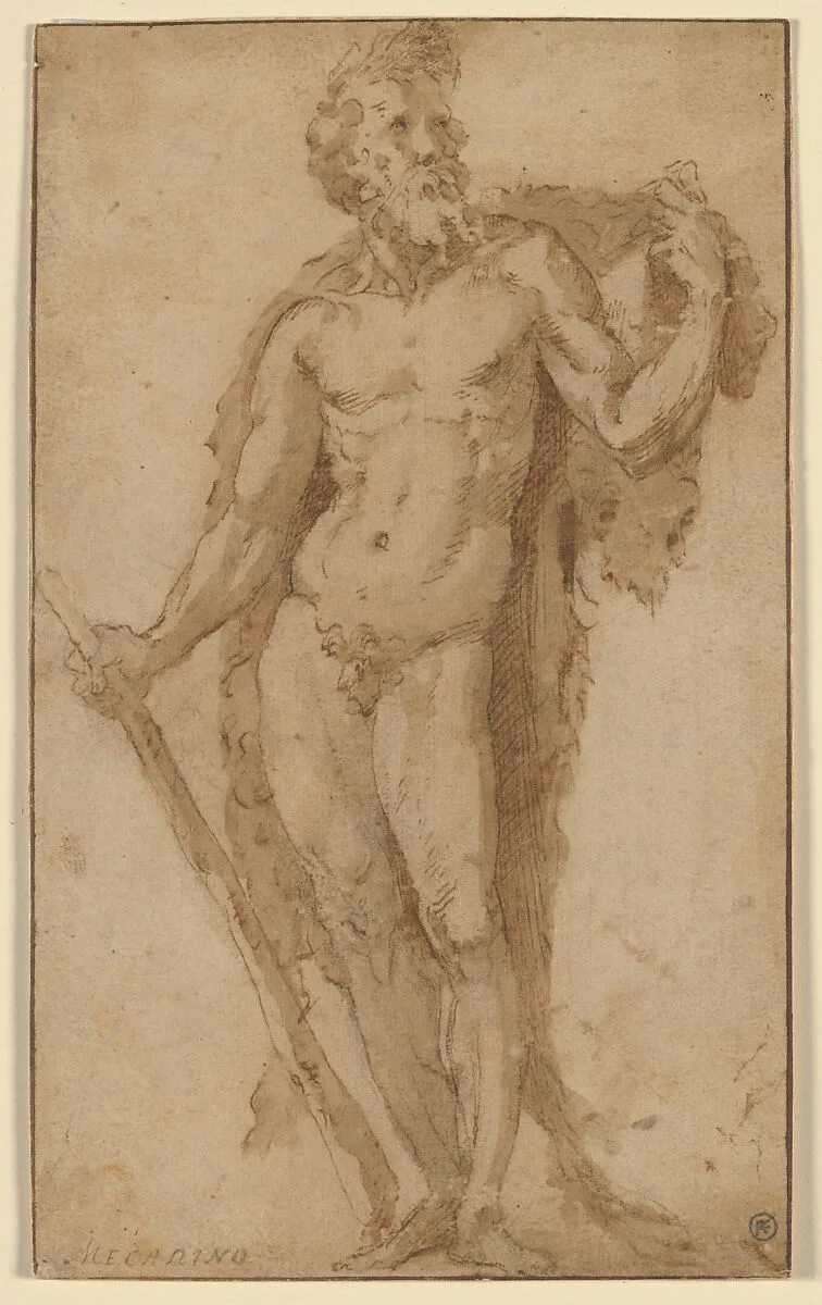Hercules, Standing with a Club — Domenico Beccafumi