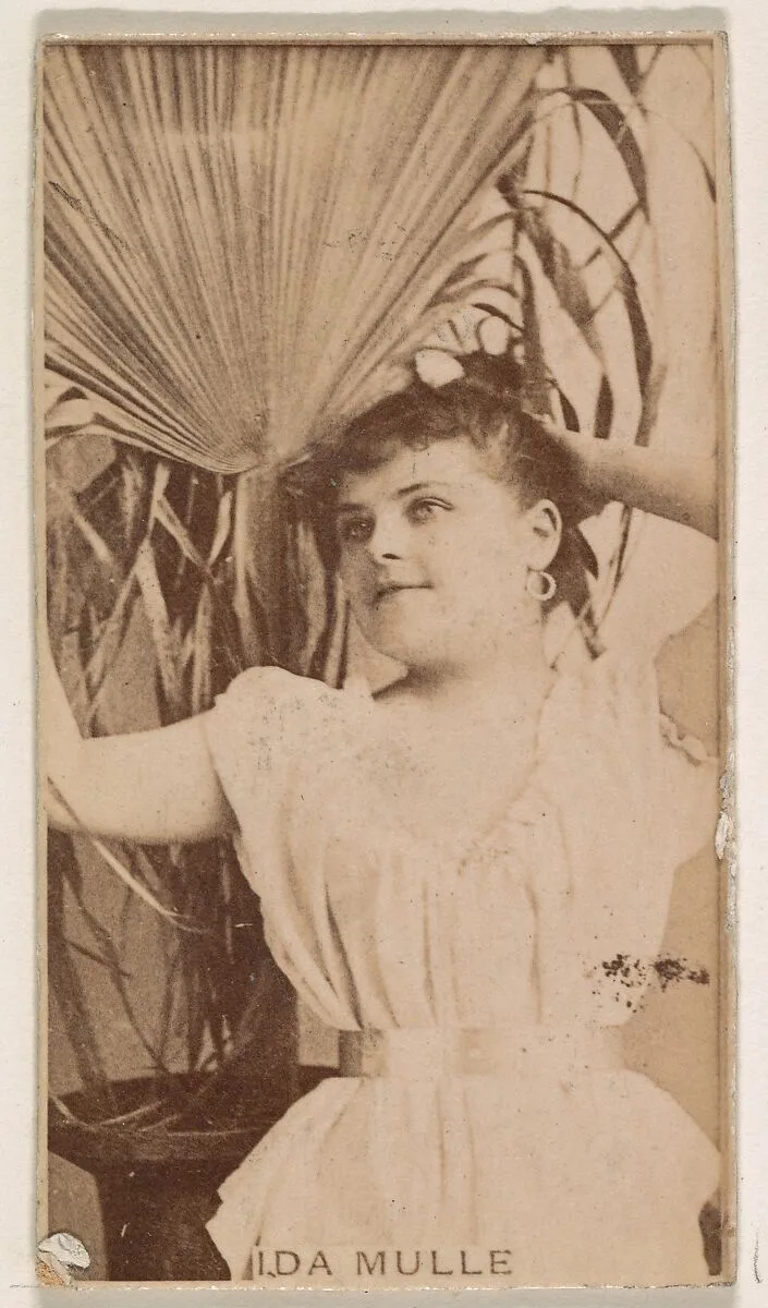 Ida Mulle, from the Actresses series (N245) issued by Kinney Brothers to promote Sweet Caporal Cigarettes — Kinney Brothers Tobacco Company