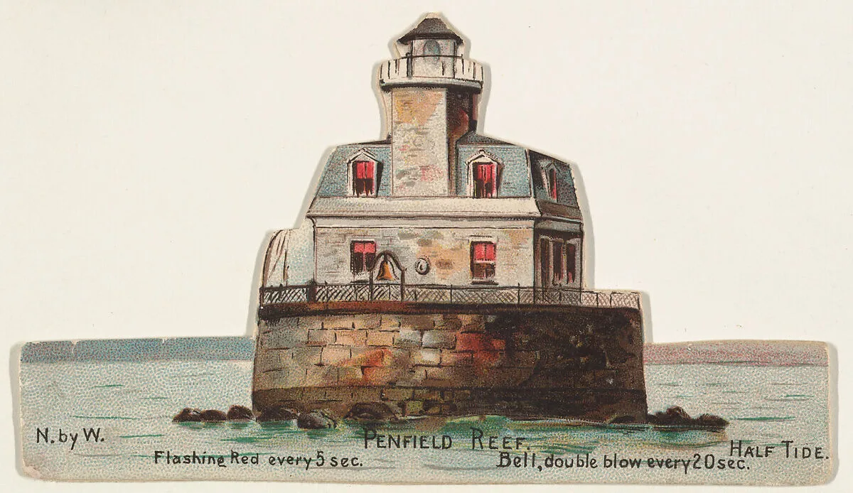Penfield Reef, from the Lighthouses series (N119) issued by Duke Sons & Co. to promote Honest Long Cut Tobacco — W. Duke, Sons & Co.|The Giles Company