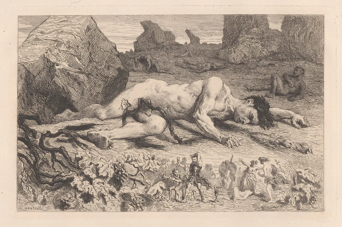 The Blood of Giants illustration for Louis Bouilhet's sonnet in "Sonnets and Etchings" — J. Bouilhet|Célestin Nanteuil