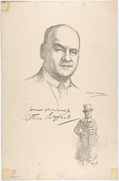 Portrait Head of the actor Arthur Wyndham Playfair, also shown full-length in costume — Charles A. Buchel|John Hassall|Arthur Wyndham Playfair