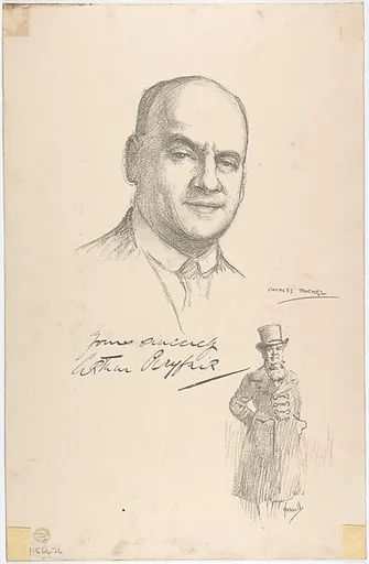 Portrait Head of the actor Arthur Wyndham Playfair, also shown full-length in costume