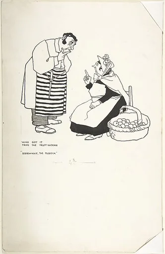 "Who Got it from the Fruit-woman" (for "Perriwinkie, The Puddock" in "Topsy-Turvy Tales")