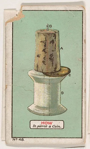 How to Pierce a Coin, No. 48, bakery insert card from the How To Do It series (D45), issued by the Welle-Boettler Bakery Company — Welle-Boettler Bakery Company