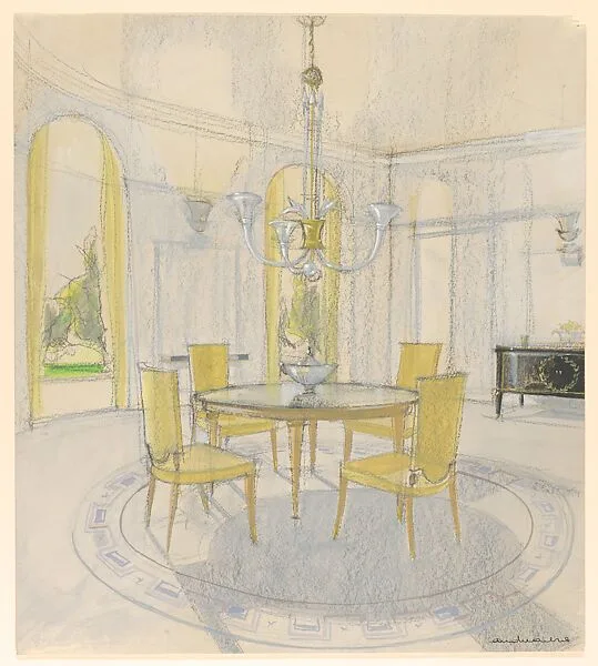 Design for a dining room in 1930's classical style — André Arbus