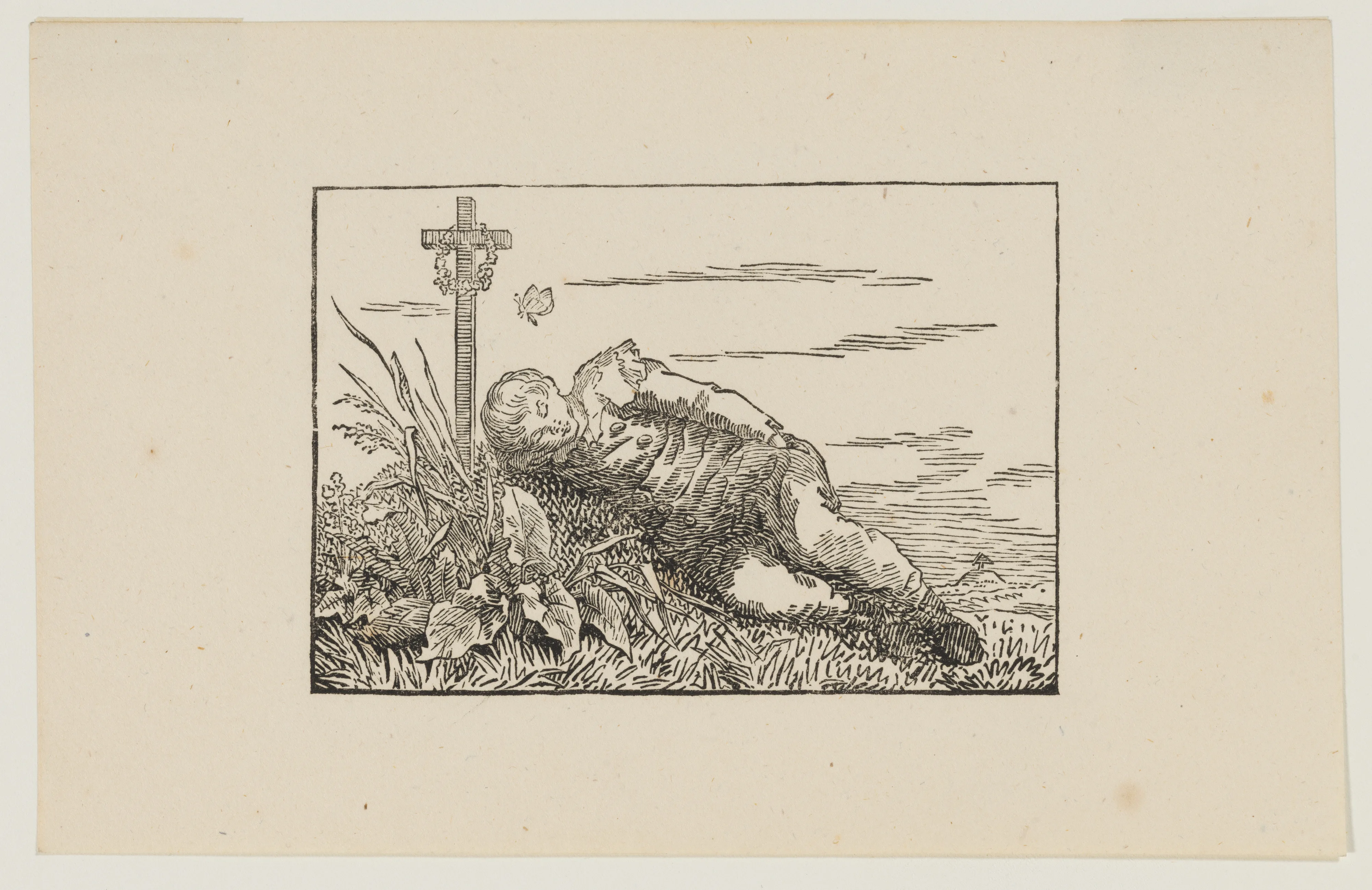 Knabe auf einem Grab schlafend (Boy sleeping on a grave) — Christian Friedrich|Caspar David Friedrich