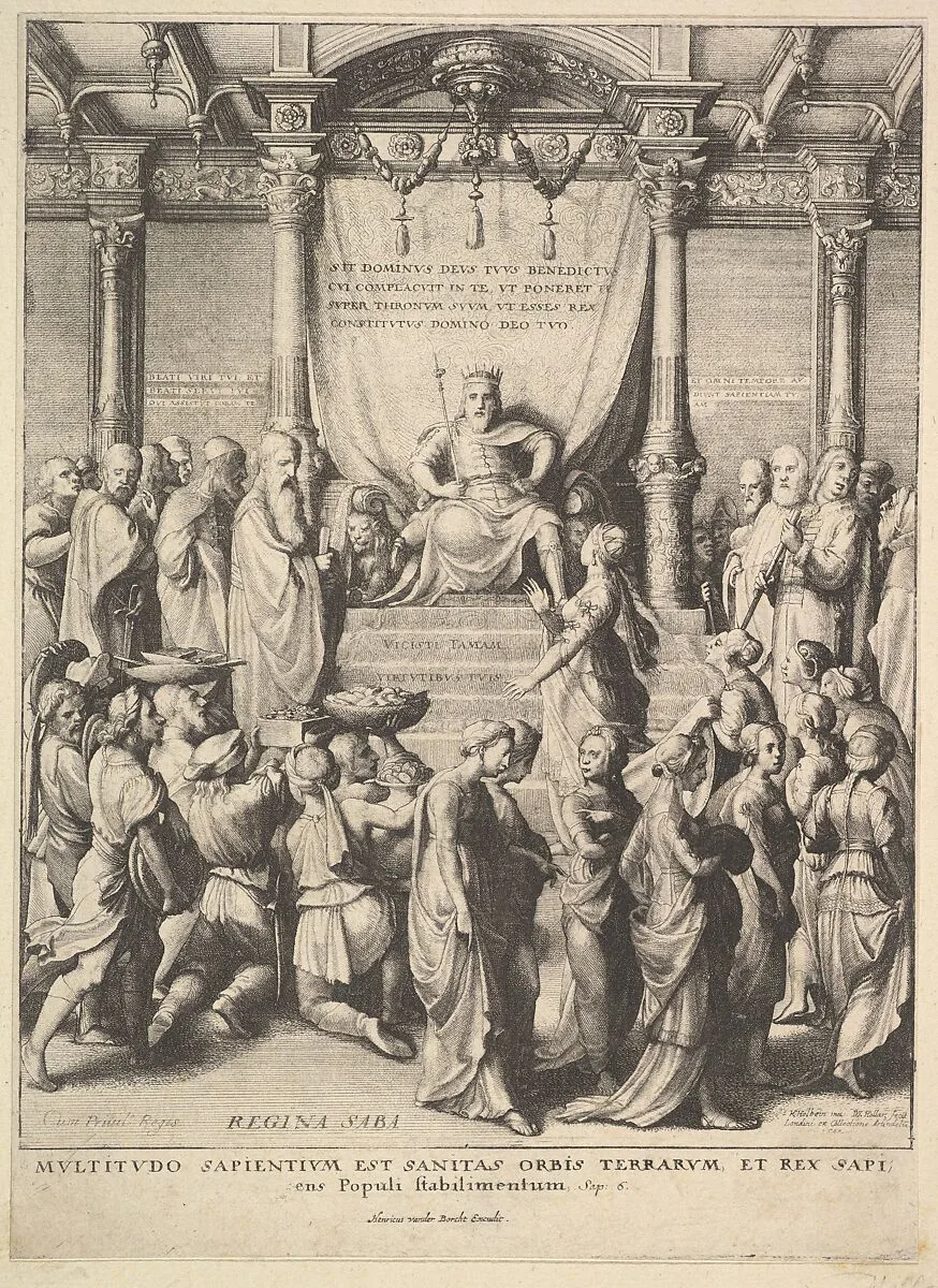 Solomon and the Queen of Sheba — Hendrik van der Borcht II|Hans Holbein the Younger|Wenceslaus Hollar