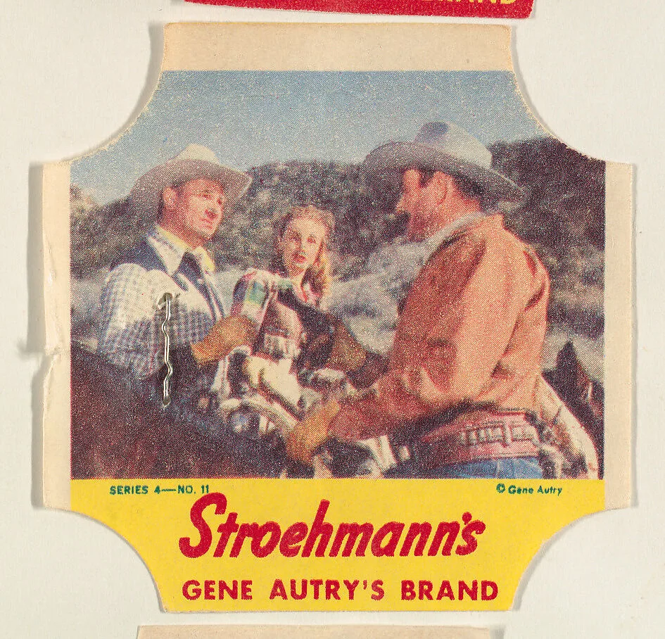 Gene Autry's Brand, Series 4, No. 11, from the Gene Autry's Brand bread end labels series (D290-7) issued by Stroehmann Bread Company — Stroehmann Bread Company