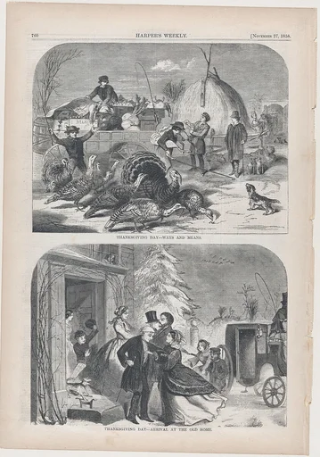 Thanksgiving Day – Arrival At the Old Home (from "Harper's Weekly," Vol. II)