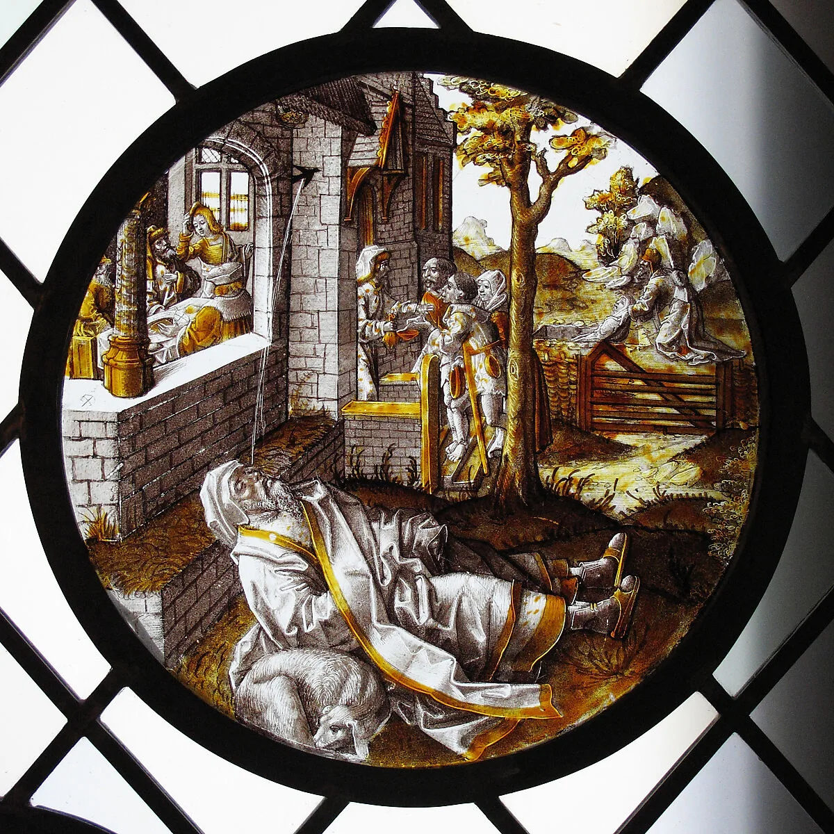 Roundel with the Blinding of Tobit (from a Series) — Unknown