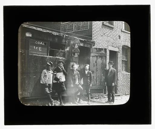 [Social Documentary Lantern Slide of New York]