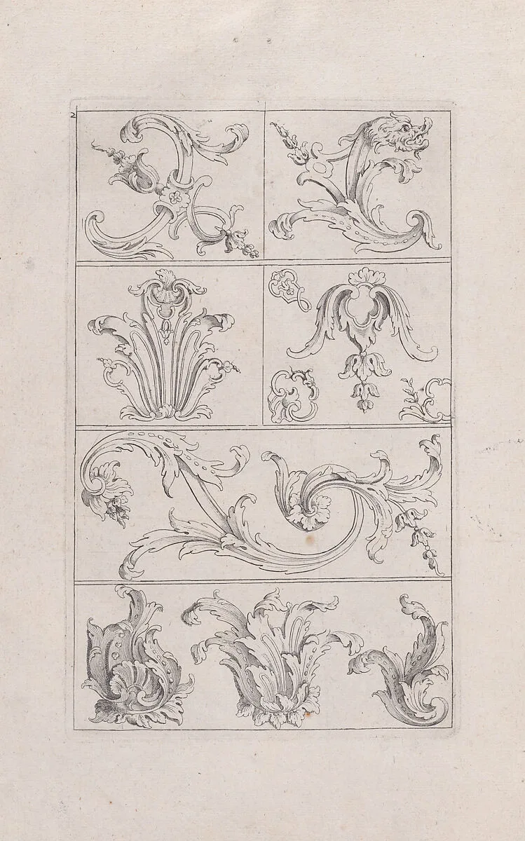 Livre Nouveau de Prinsipes D'Ornemens..., Plate 2 — Nicolas Guérard