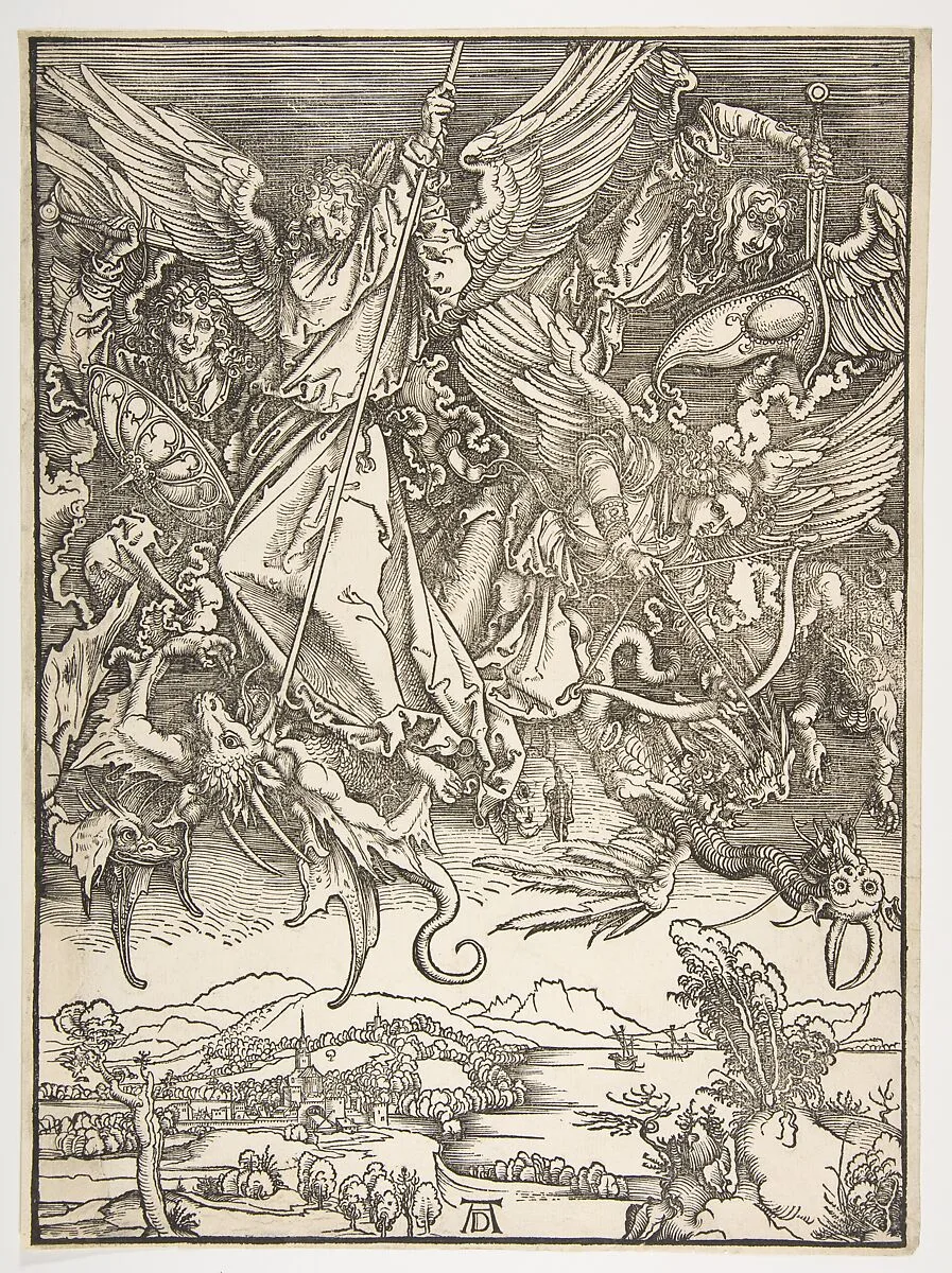 Saint Michael and the Dragon, from "The Apocalypse" — Albrecht Dürer