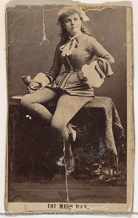 Card Number 197, Miss Ray, from the Actors and Actresses series (N145-2) issued by Duke Sons & Co. to promote Cross Cut Cigarettes — W. Duke, Sons & Co.