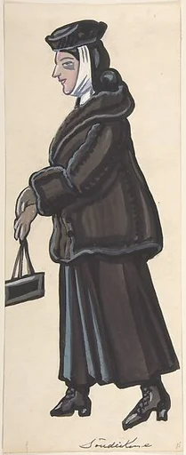 Woman in a black fur