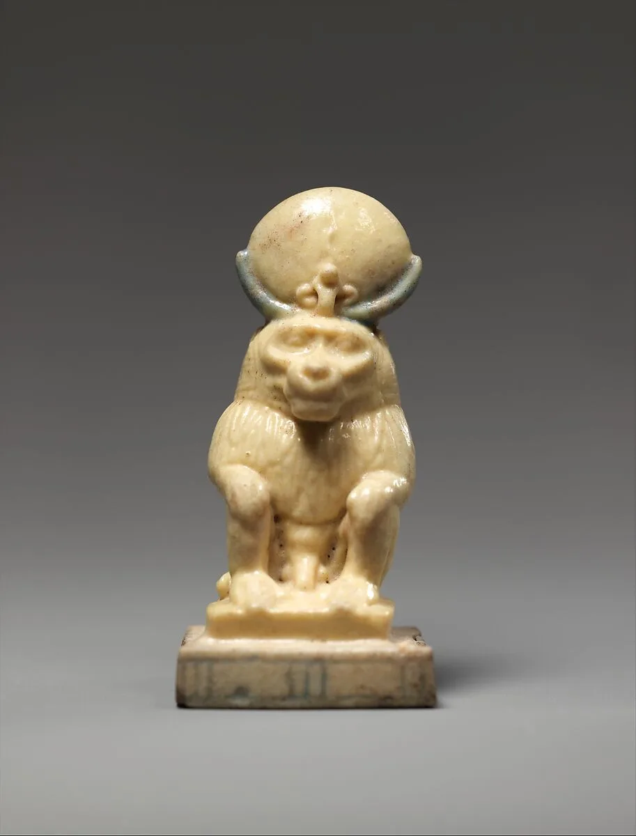 Amulet Depicting a Baboon Wearing a Lunar Disk and Uraeus — Unknown