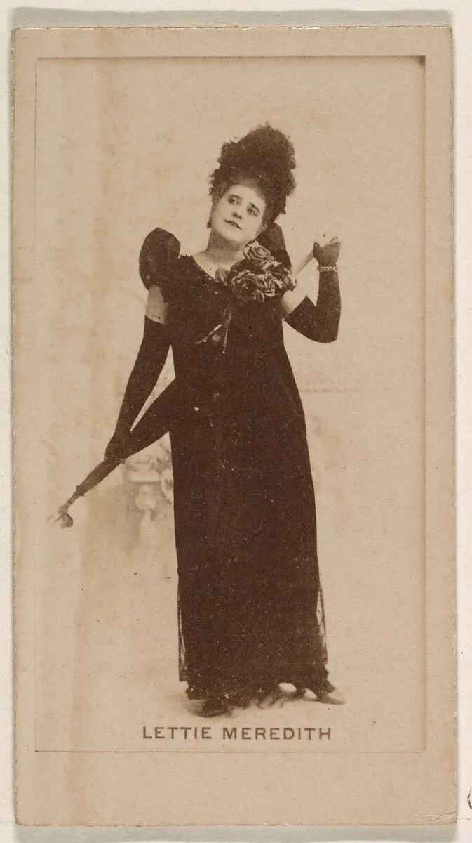 Lettie Meredith, from the Actresses series (N245) issued by Kinney Brothers to promote Sweet Caporal Cigarettes — Kinney Brothers Tobacco Company