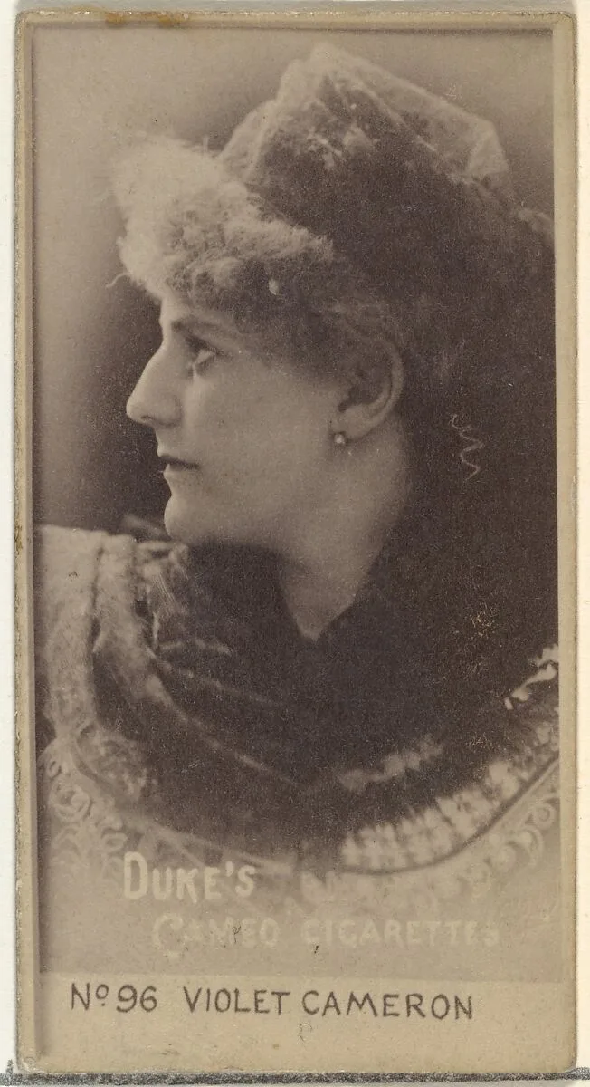 Card Number 96, Violet Cameron, from the Actors and Actresses series (N145-4) issued by Duke Sons & Co. to promote Cameo Cigarettes — W. Duke, Sons & Co.