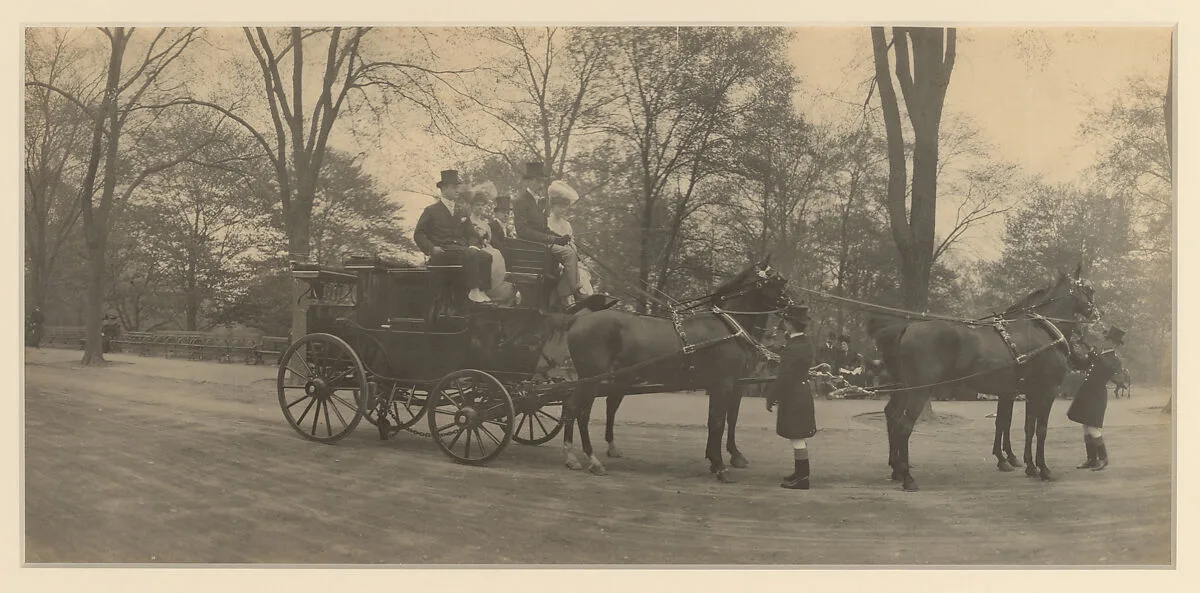 Coaching Club Members in a Park Drag in Central Park — Unknown
