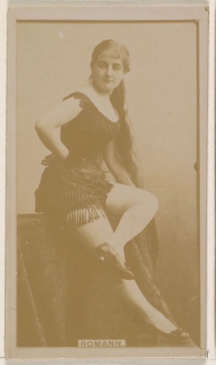 Miss Romann, from the Actresses series (N245) issued by Kinney Brothers to promote Sweet Caporal Cigarettes — Kinney Brothers Tobacco Company
