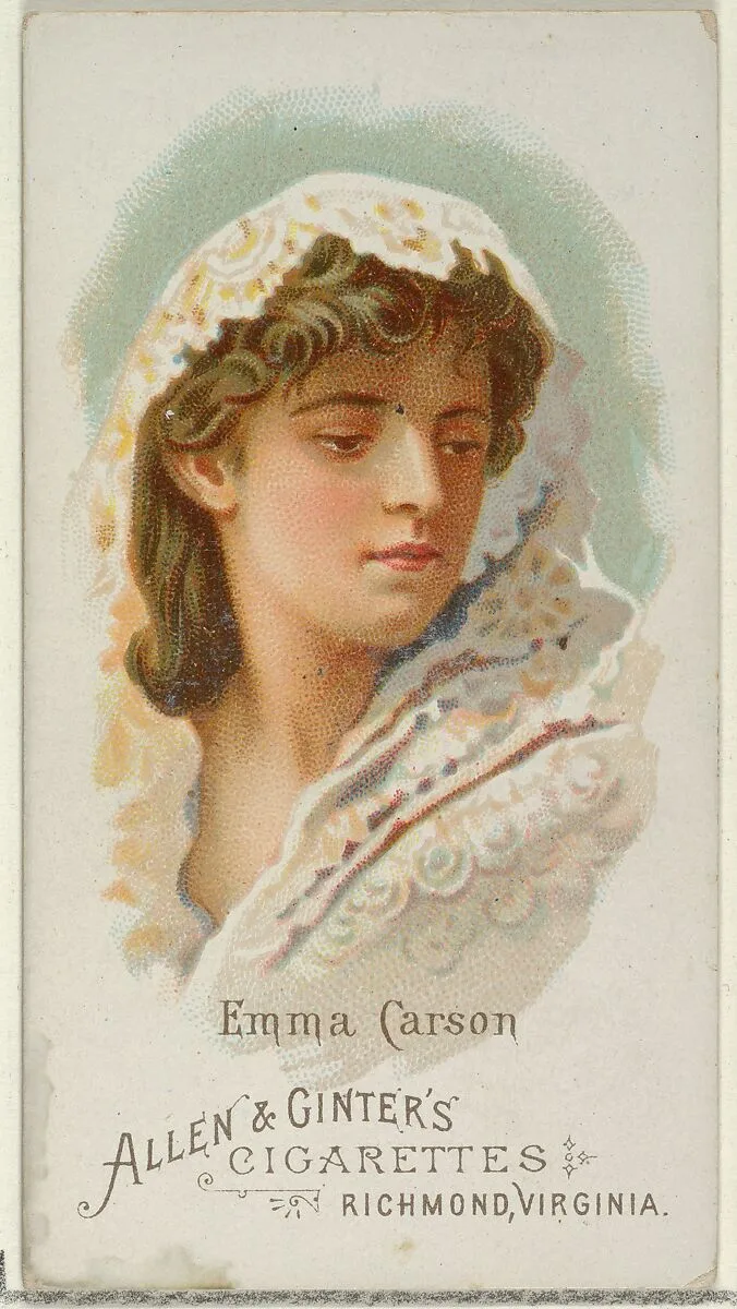 Emma Carson, from World's Beauties, Series 1 (N26) for Allen & Ginter Cigarettes — Allen & Ginter