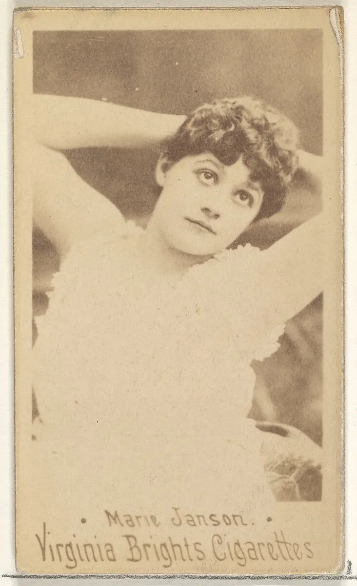 Marie Janson, from the Actors and Actresses series (N45, Type 1) for Virginia Brights Cigarettes — Allen & Ginter