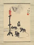 近代 徐悲鴻 軸|Mice and Candle — Xu Beihong