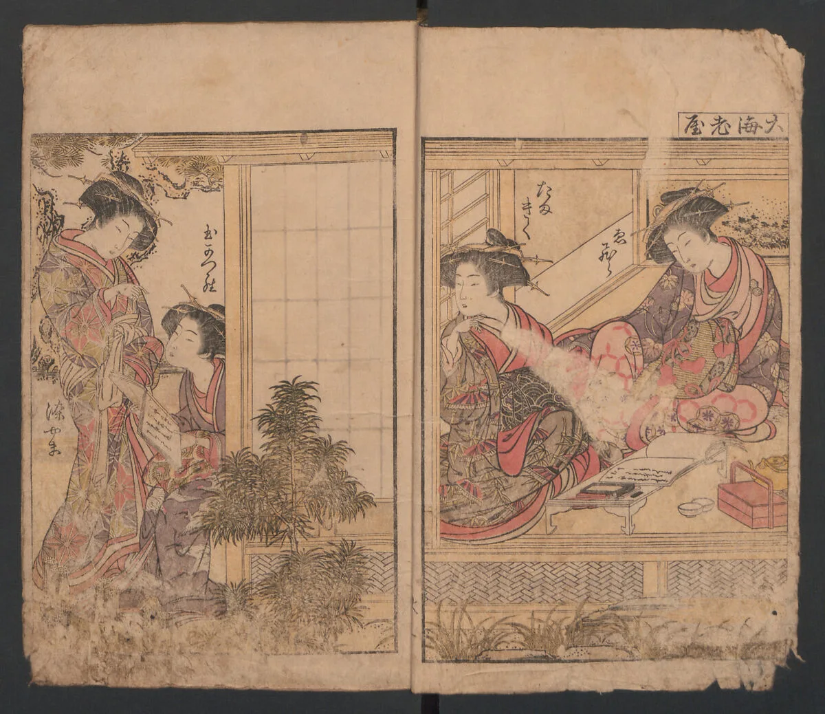 Seiro Bijin Awase Sugata Kagami|Mirror of the Beautiful Women of the Yoshiwara Brothels — Kitao Shigemasa|Katsukawa Shunshō 勝川春章