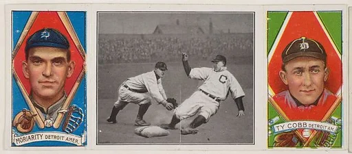 "Good Play at Third," with George Moriarty and Ty Cobb, from the series Hassan Triple Folders (T202)