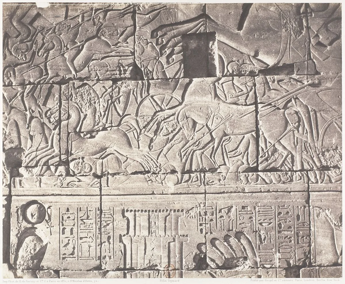 Karnak (Thèbes), Enciente du Palais - Détails de Sculptures au Point O — Félix Teynard|Imprimerie Photographique de H. de Fonteny et Cie