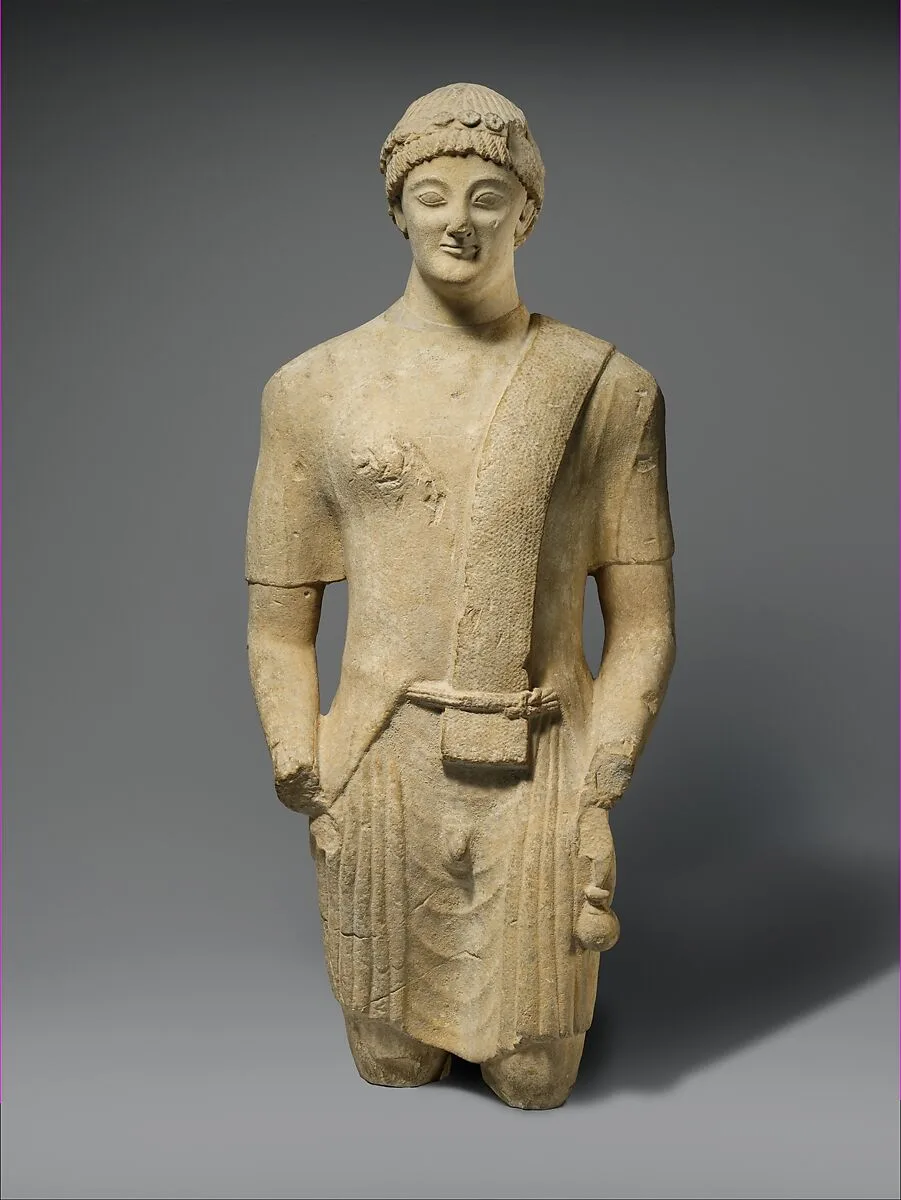 Limestone statue of a male votary — Unknown