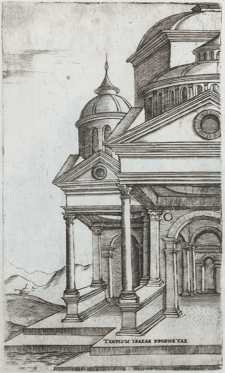 Templum Idor Egito, from a Series of Prints depicting (reconstructed) Buildings from Roman Antiquity — Monogrammist G.A. & the Caltrop