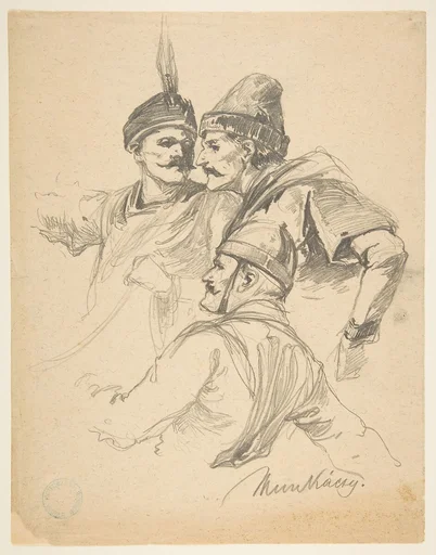 Study of Three Men, Bust Length