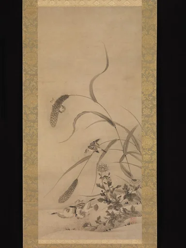 粟に燕図|Millet and Sparrows