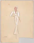 Drawing for a theatrical costume for a nurse (?) — Vincente Minnelli